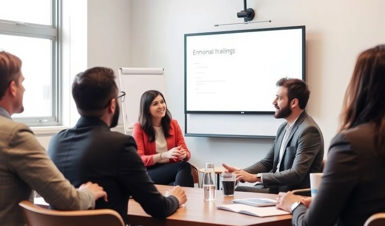 Leadership training session with professional coaching